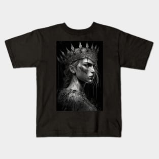 Fierce Warrior Queen Illustration Kids T-Shirt